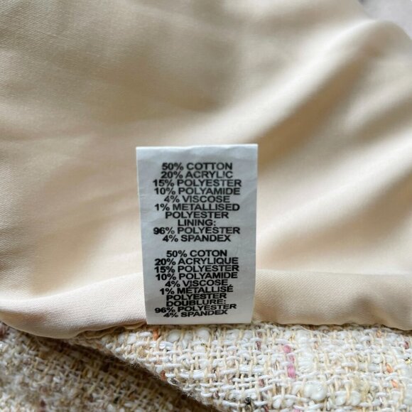 Ramy Brook Diaz Tweed Jacket Beige Fringe Pocket Detail Size 4 - Picture 9 of 10